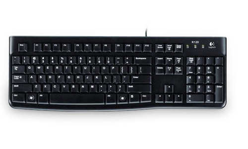 Logitech K120 Corded Keyboard Tastatur USB QWERTZ Deutsch Schwarz