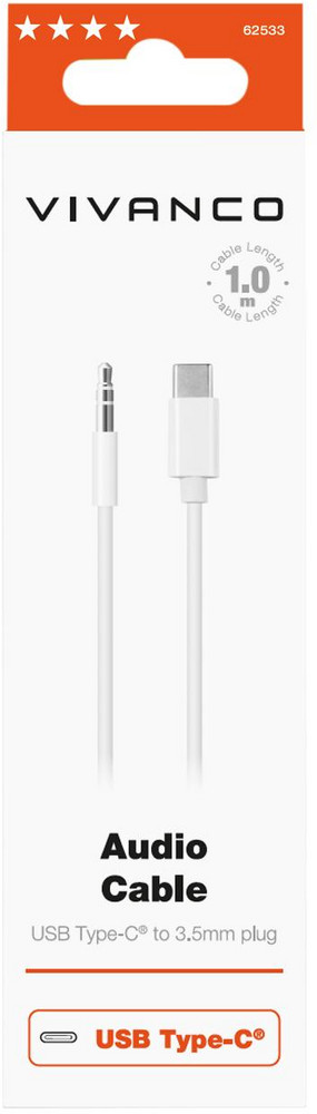  VIVANCO Audio Cable USB Type-C™, Audioverbindung 3,5 mm, 1 m (62533)