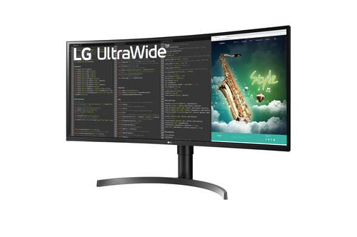LG Monitor UltraWide 35WN75CP-B Schwarz 35 Zoll Curved QHD 100 Hz 5 ms (2x HDMI, USB-C, USB, DisplayPort, HDR, höhenverstellbar, FreeSync)