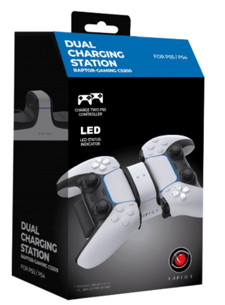  Raptor PS5 DualSense Duale-Ladestation CS200 (2 Controller, Playstation 5)
