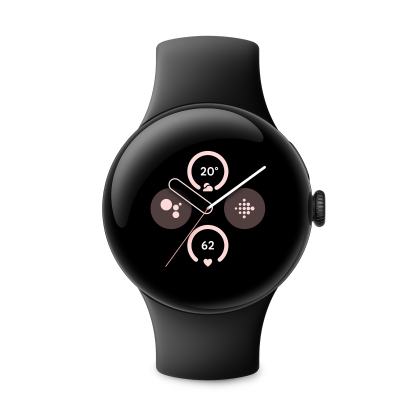 Google Pixel Watch 2, WiFi, Aluminiumgehäuse in Matte Black / Sportarmband in Obsidian Smartwatch