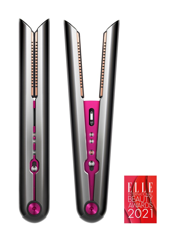  DYSON Corrale Nickel/Fuchsia Haarglätter (Akku, kabellos, biegsame Heizplatten, Mangan-Kupfer-Legierung, schonend, weniger Haarschäden, Hybridmodus, Locken, Beach-Waves)