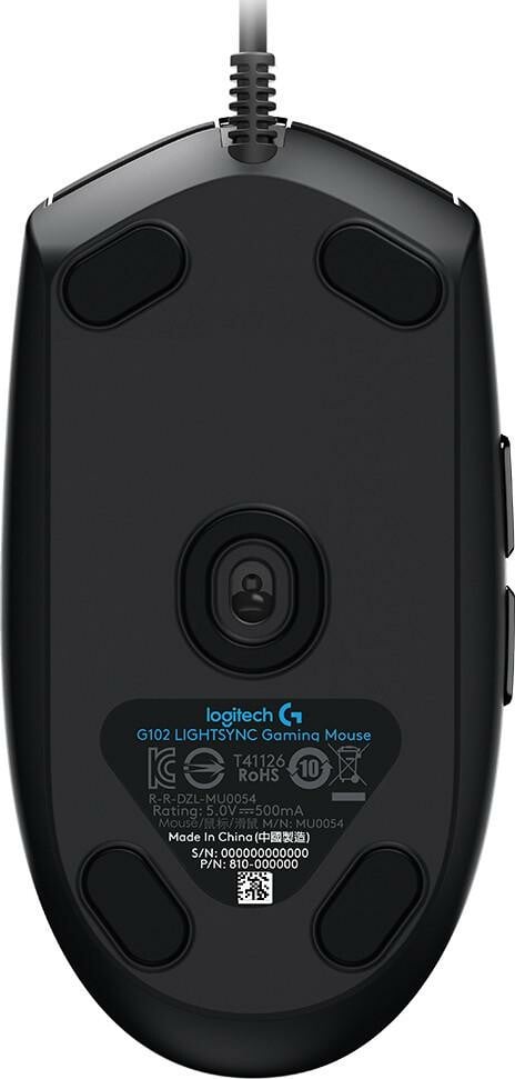  Logitech G102 Lightsync schwarz Gaming-Maus (USB, 8000 dpi, kabelgebunden, optisch, Rechtshänder, 910-005823)