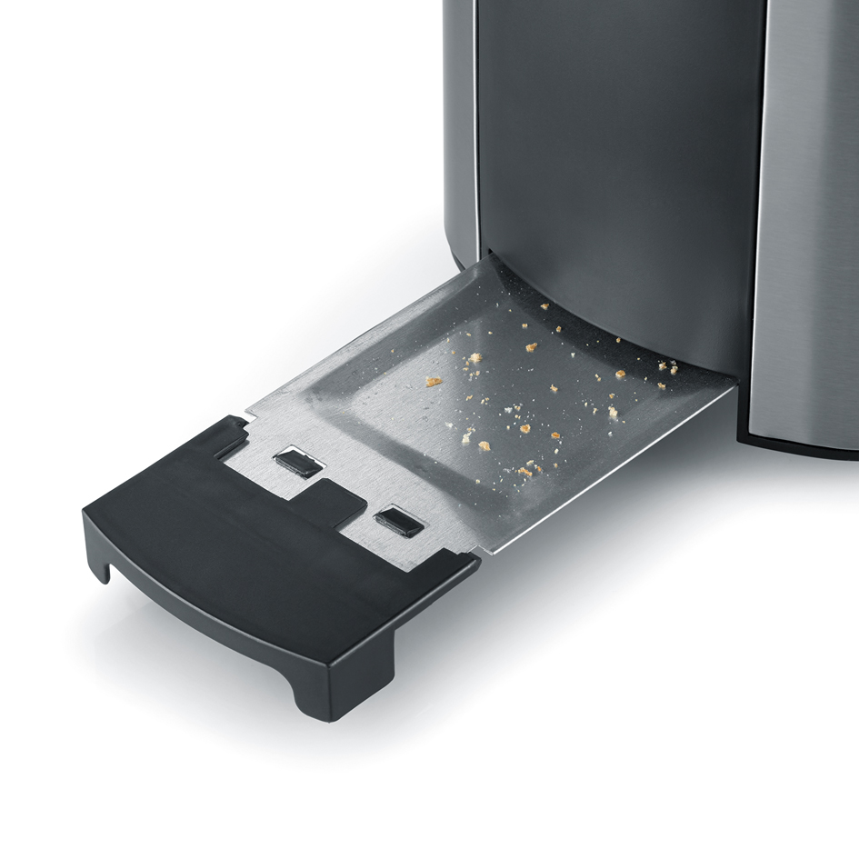 SEVERIN AT 2589 Toaster (2 Scheiben, 800W, Edelstahl, silber, Brötchenaufsatz, Auftaufunktion, Aufwärmfunktion)