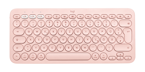 Logitech K380 for Mac Multi-Device Bluetooth Keyboard Tastatur Universal QWERTZ Deutsch Pink