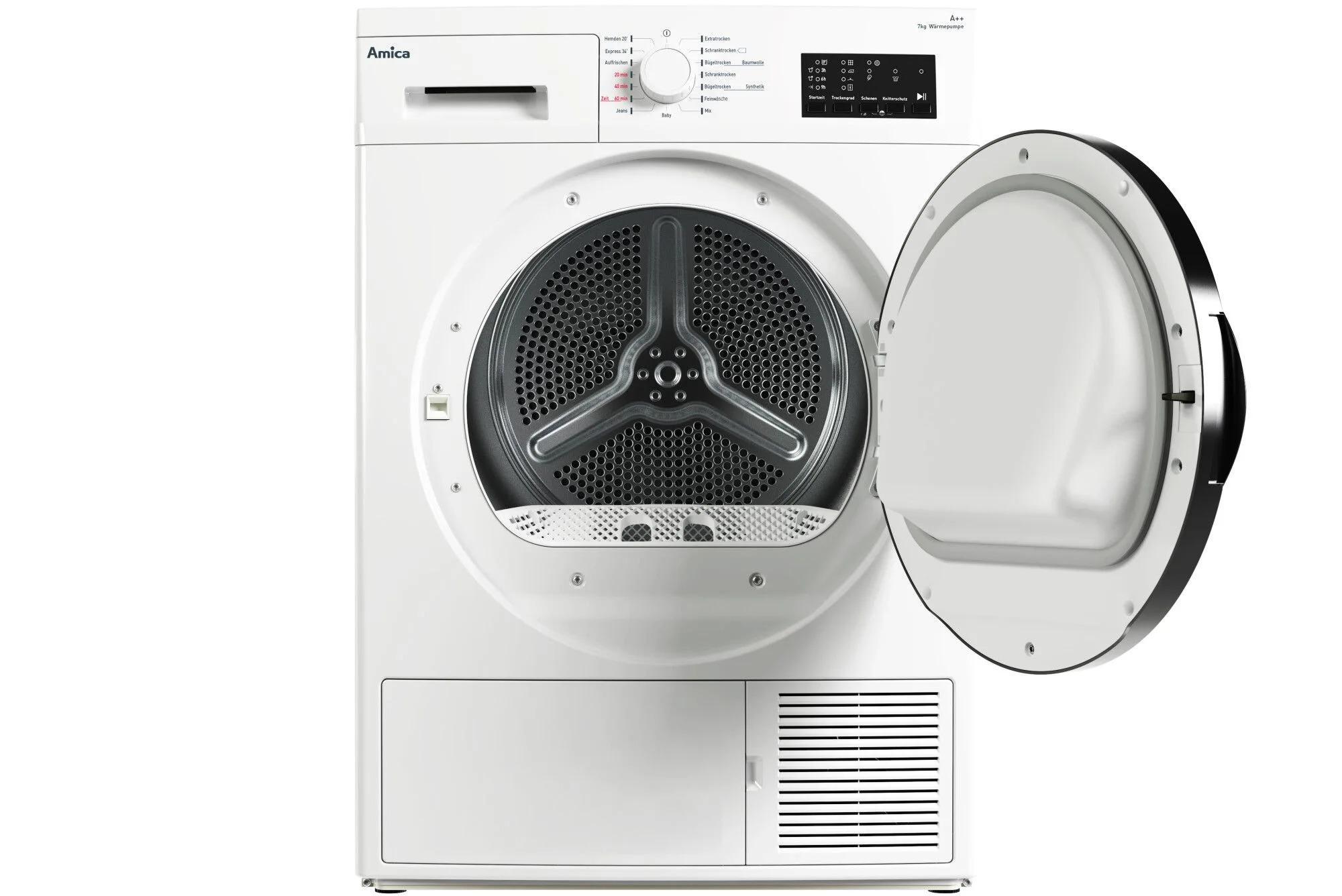 AMICA WTP 477 031 Wärmepumpentrockner (Frontlader, freistehend, Wäschetrockner, A++, 7 kg)