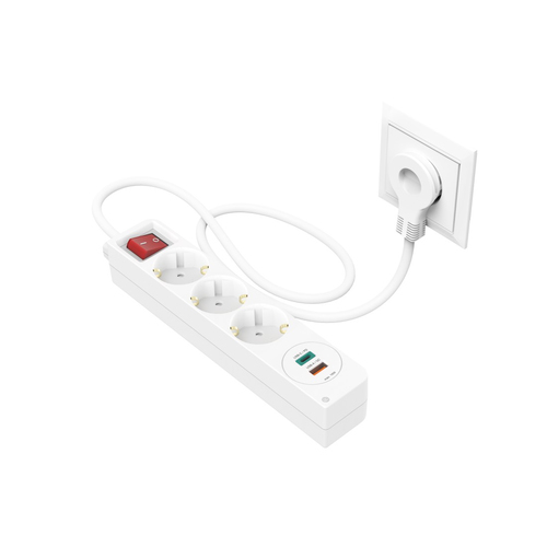 Hama 00133757 Verlängerungskabel/Steckdosenleiste 3 AC-Ausgänge Drinnen Weiß