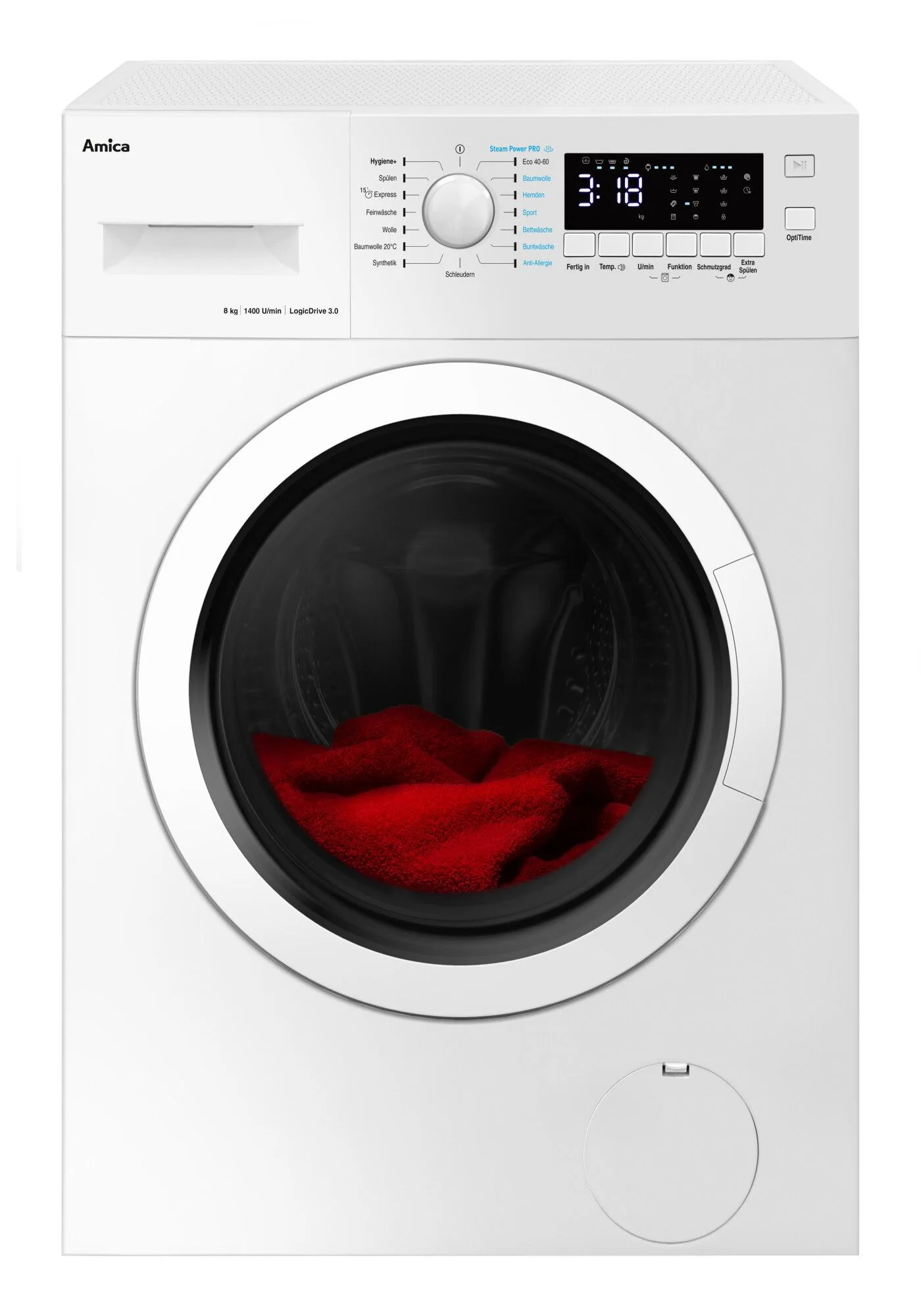 AMICA WA 484 082 Waschmaschine (Frontlader, freistehend, 8 kg, A, 1400 U/Min)