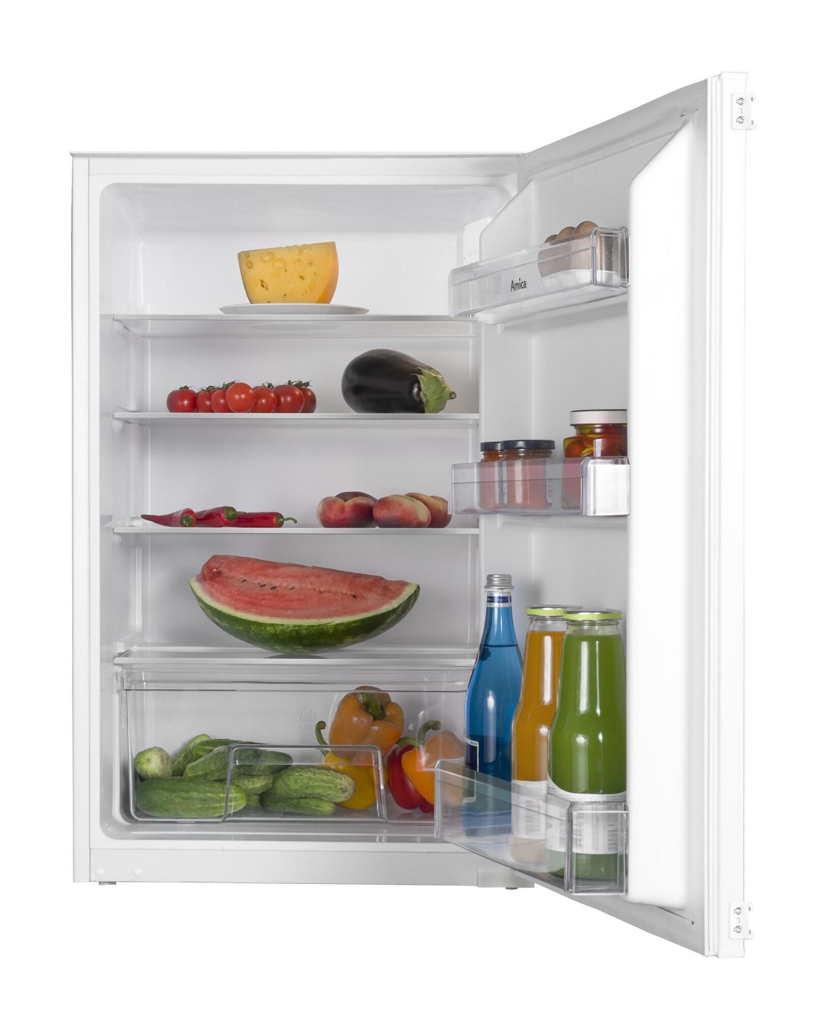 AMICA EVKS 16172-1 Einbaukühlschrank ohne Gefrierfach (Integrierbar, EEK E, 135 l Nutzinhalt, 54 cm Breite, 87,1 cm Höhe, Weiß)