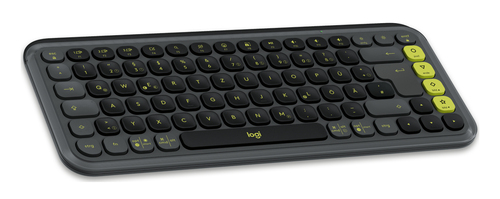 Logitech POP Icon Keys Tastatur Universal Bluetooth QWERTZ Deutsch Graphit, Grün