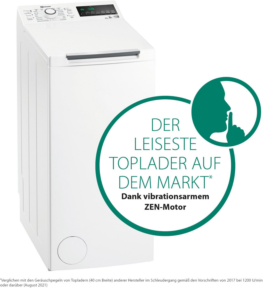  BAUKNECHT WMT Pro Eco 6ZB Waschmaschine (Toplader, freistehend, 6 kg, B, 1.151 U/Min)