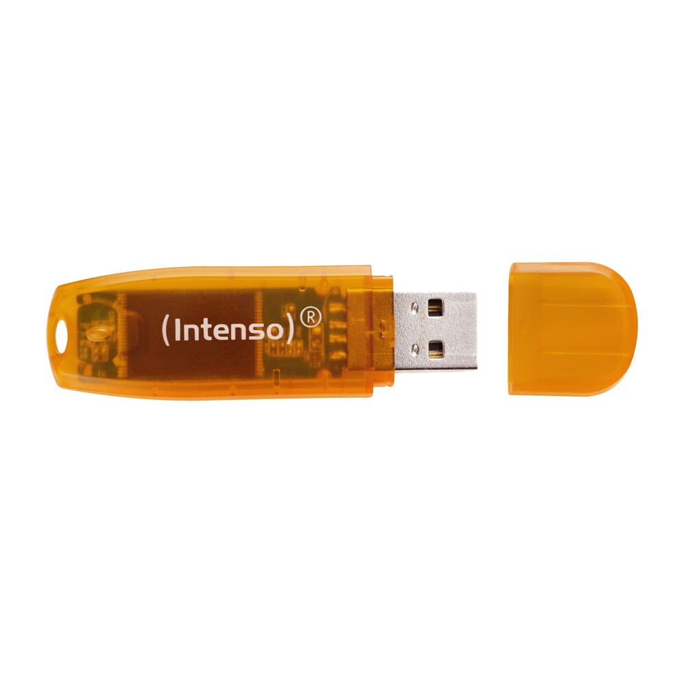  INTENSO Rainbow Line 64 GB Orange USB 2.0 USB-Stick (USB 2.0 / 28,00 MB/s lesen / 6,50 MB/s schreiben)