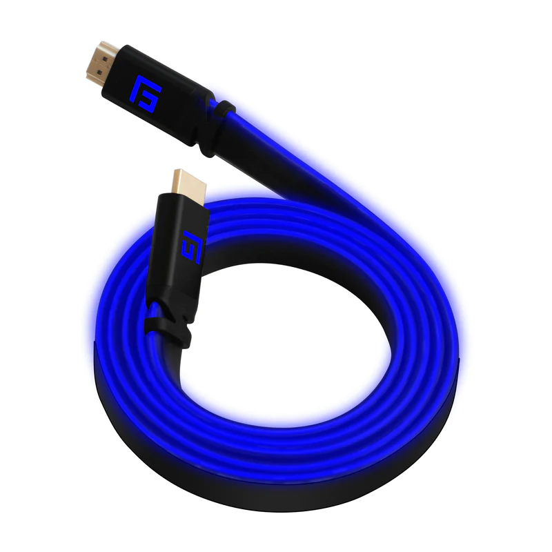 Floating Grip LED HDMI-Kabel 2.1, 1,5 m, High Speed, 8K/60Hz, Blau