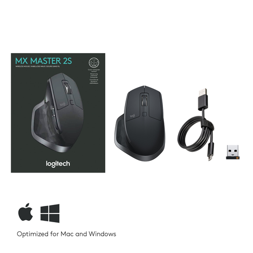 Logitech MX Master 2S Wireless Mouse Maus rechts RF Wireless + Bluetooth Laser 1000 DPI