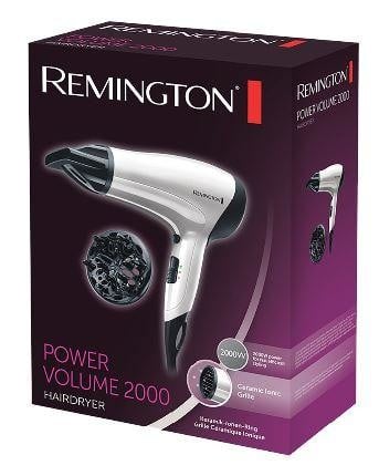  REMINGTON D3015 Haartrockner (2000 Watt, 3 Heiz-stufen, 2 Gebläse-Stufen, Diffusor, Styling-düse, Keramik-Ionen-Ring, Abkühl-Stufe, Eco)