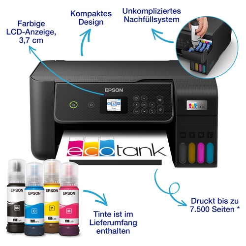 Epson EcoTank ET-2871 Tintenstrahl A4 5760 x 1440 DPI 33 Seiten pro Minute WLAN