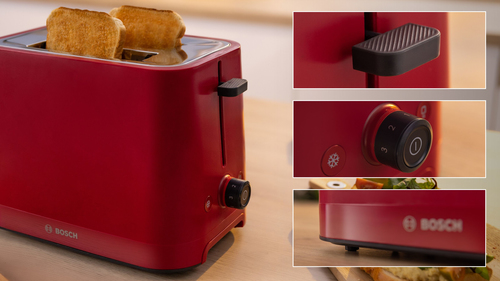 Bosch TAT3M124 Toaster 2 Scheibe(n) 950 W Rot Bosch TAT3M124 Toaster 2 Scheibe(n) 950 W Rot