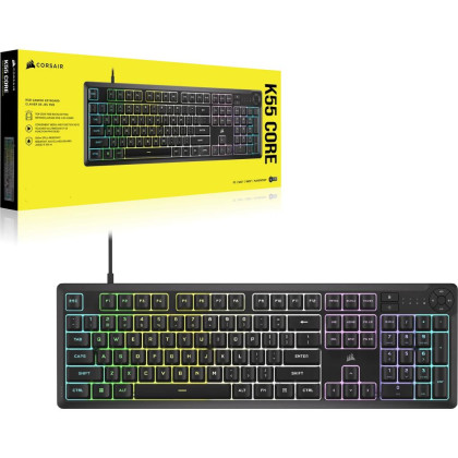 Corsair K55 CORE RGB mechanische Gaming-Tastatur, Schwarz (QWERTZ, DE-Layout)