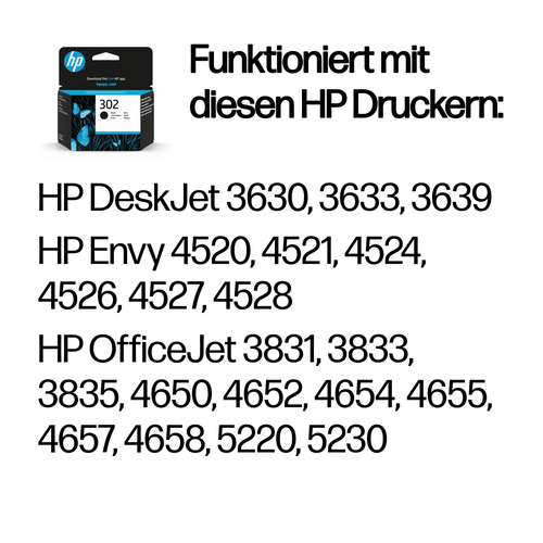 HP Original 302 Schwarz Druckerpatrone