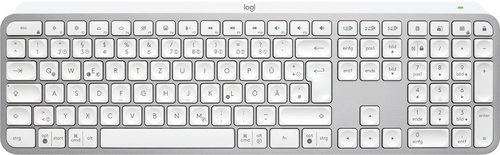 Logitech MX Keys S Tastatur Universal RF Wireless + Bluetooth QWERTZ Deutsch Aluminium, Weiß