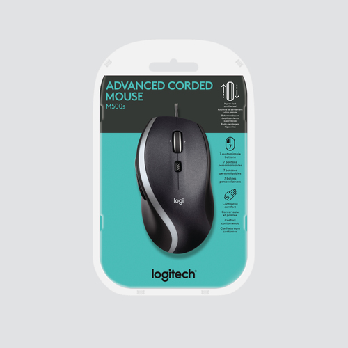 Logitech Corded Mouse M500S Maus Büro rechts USB Typ-A Optisch 4000 DPI Logitech Corded Mouse M500S Maus Büro rechts USB Typ-A Optisch 4000 DPI