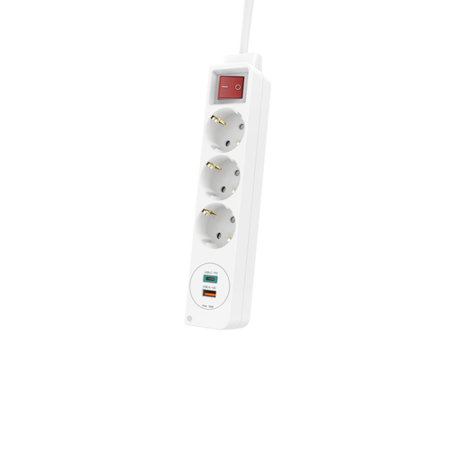 Hama 00133757 Verlängerungskabel 3 AC-Ausgänge Drinnen Weiß
