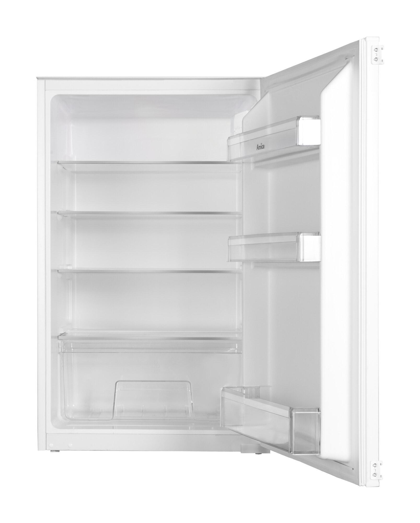 AMICA EVKS 16172-1 Einbaukühlschrank ohne Gefrierfach (Integrierbar, EEK E, 135 l Nutzinhalt, 54 cm Breite, 87,1 cm Höhe, Weiß)