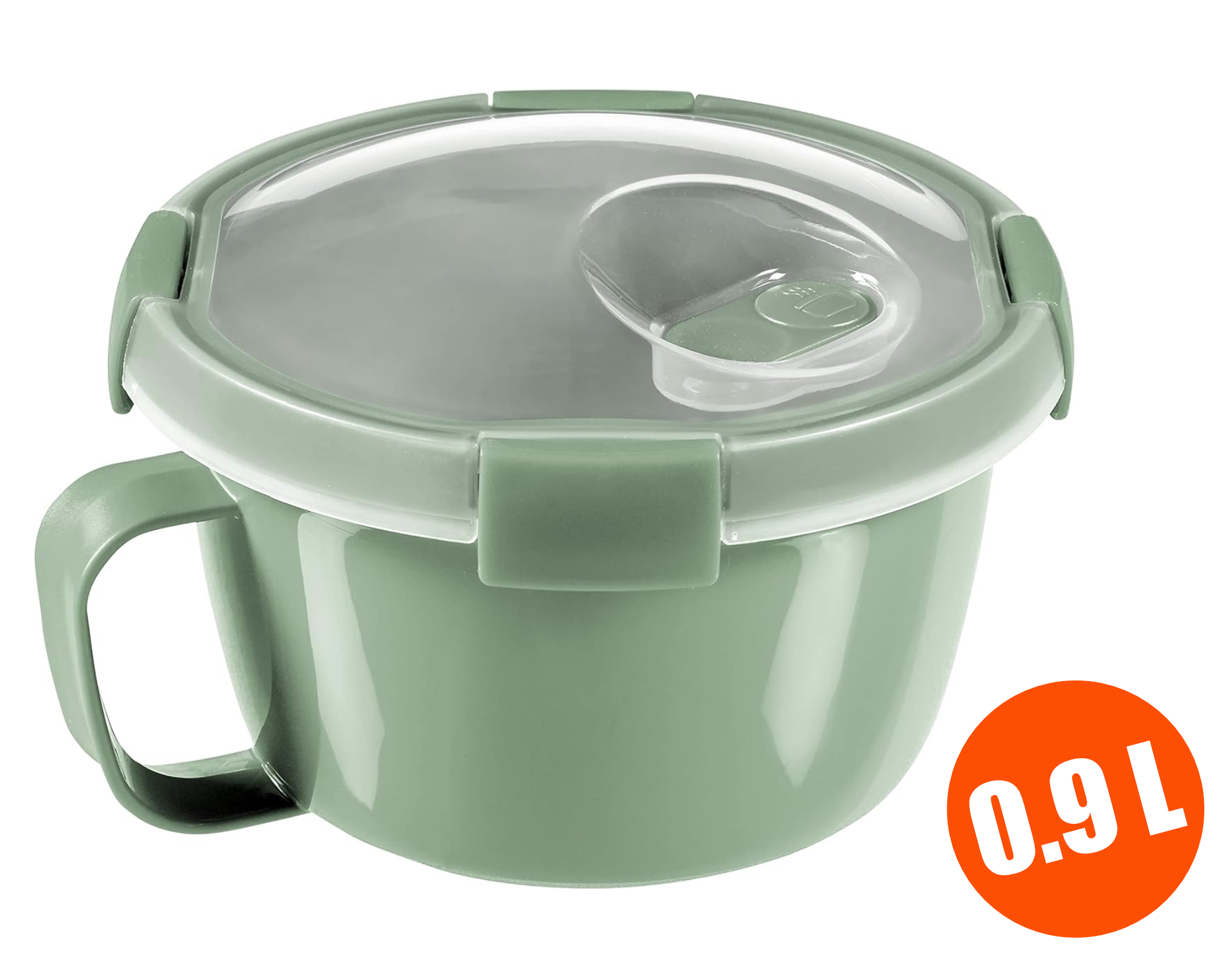 Curver Smart To Go Eco Brotdose Lunchbox Frühstücksbox Deckel rund 0.9L grün