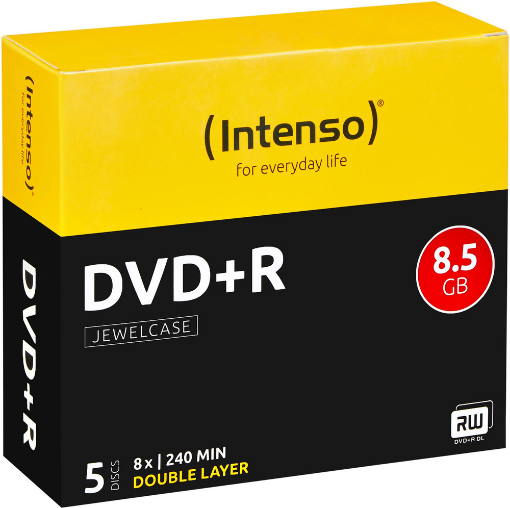  INTENSO DVD+R 8.5GB, 8X, 5er Jewelcase Double Layer DVD-Rohlinge (DVD+R, 8.5 GB, 8x, 5er)