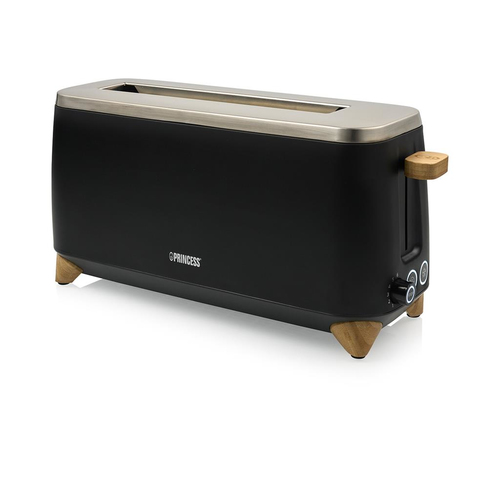Princess 142361 6 2 Scheibe(n) 1000 W Schwarz, Silber, Holz