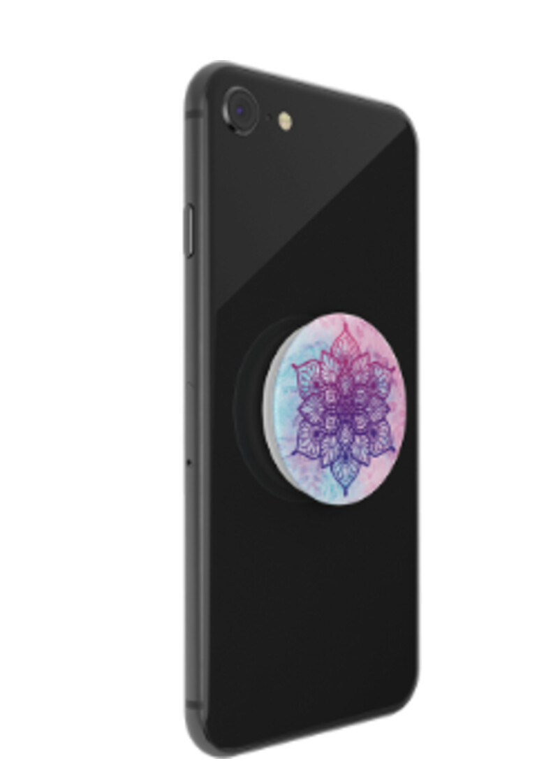  POPSOCKETS PopGrip Rainbow Nirvana (Violettes Mandala auf pastellfarbener Vignette (austauschbares Design))