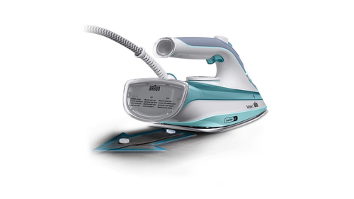 Braun TexStyle 3 SI 5017 GR Dampfbügeleisen Keramik-Bügelsohle 2700 W Grau, Türkis, Weiß