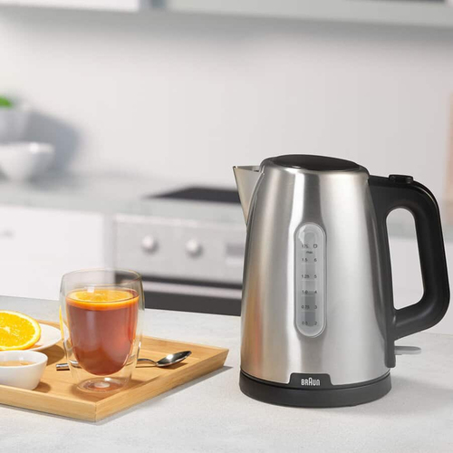 Braun PurShine WK102AI-WK1500BK Wasserkocher 1,7 l 2200 W Schwarz, Edelstahl