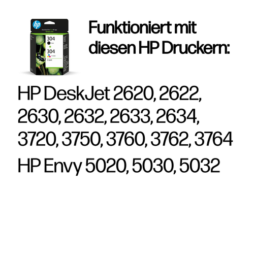 HP 304 2er-Pack Schwarz/Cyan/Magenta/Gelb Original Tintenpatronen