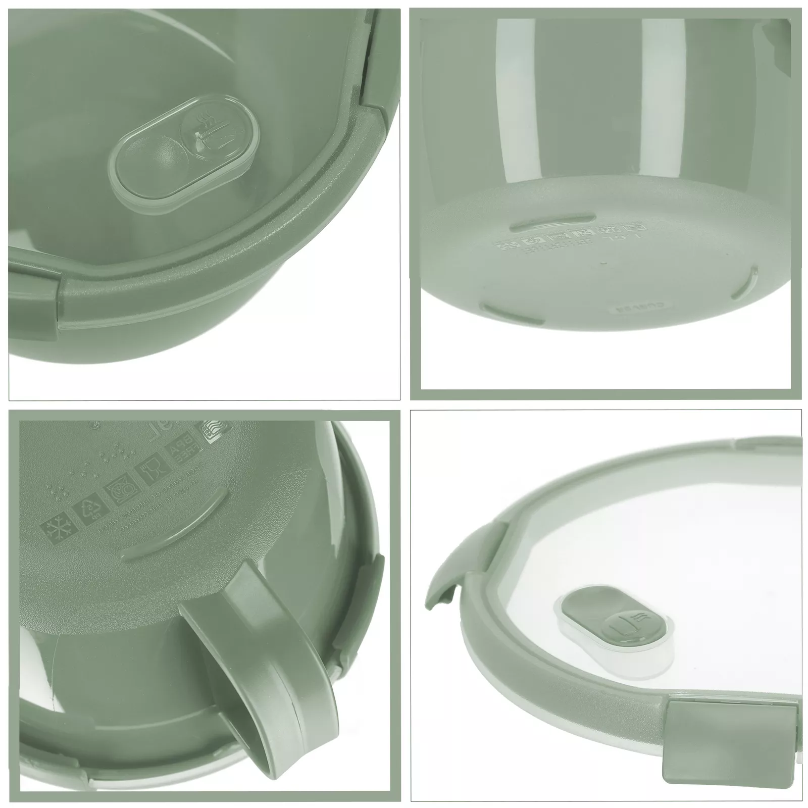 Curver Smart To Go Eco Brotdose Lunchbox Frühstücksbox Deckel rund 0.9L grün