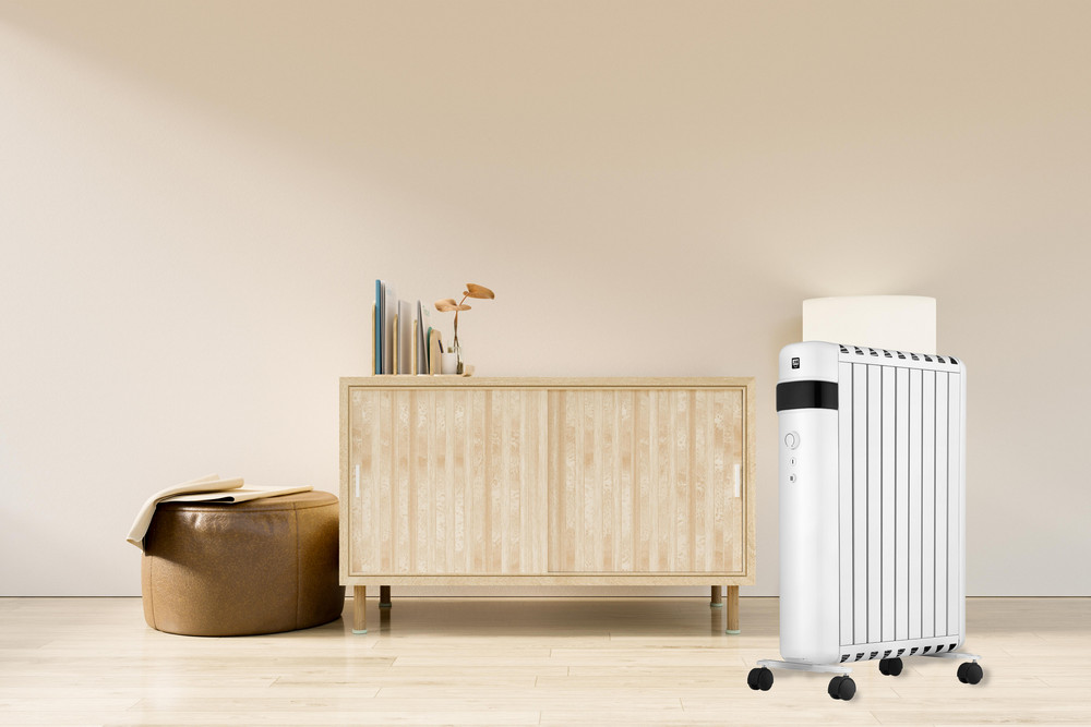  SHX Radiator SHX30ROF2000, bis 2.000 Watt, 2 Heizstufenstufen: 1.000W / 2.000 Watt, 9 Rippen, ölfrei, Raumthermostat, Überhitzungsschutz, Thermosicherung, Umkippschutz, glänzend-weiß