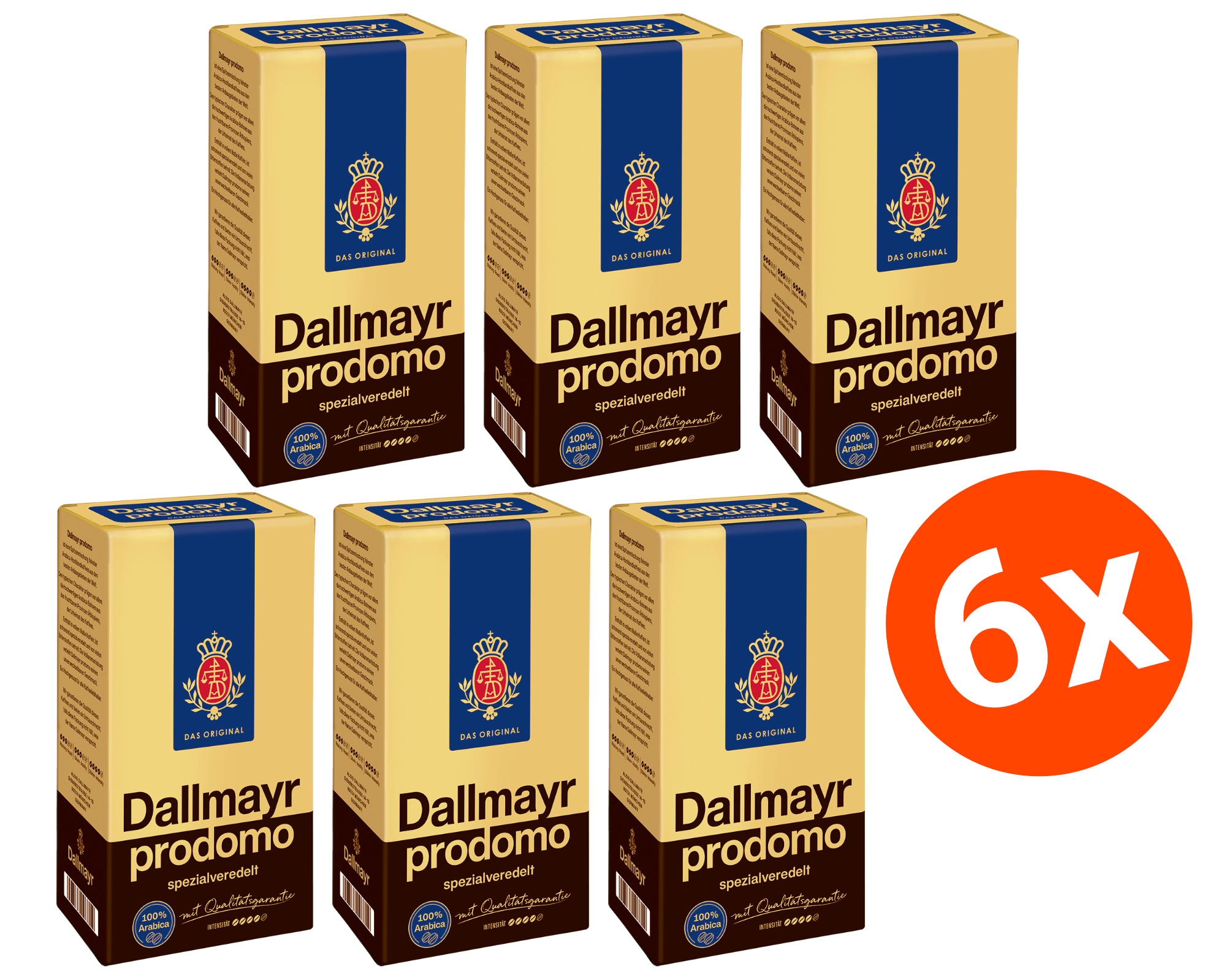 6x 500g Dallmayr Prodomo feinster Spitzenkaffee Filterkaffee spezialveredelt