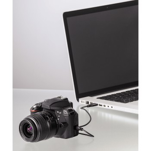 Hama 0.75m, USB2.0 Mini-B/USB2.0-A USB Kabel 0,75 m USB A Mini-USB B 0,48 Gbit/s Schwarz