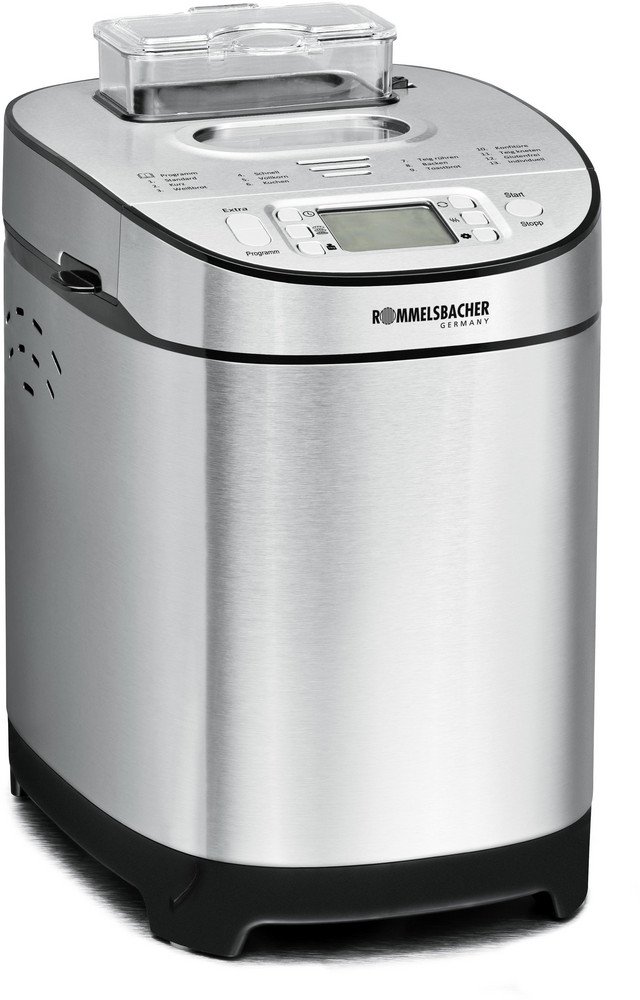  ROMMELSBACHER BA 550 Brotbackautomat (Edelstahl, 2 Liter Brotbackform, 13 Programme, Zutatenfach, LCD-Display, Warmhaltefunktion)