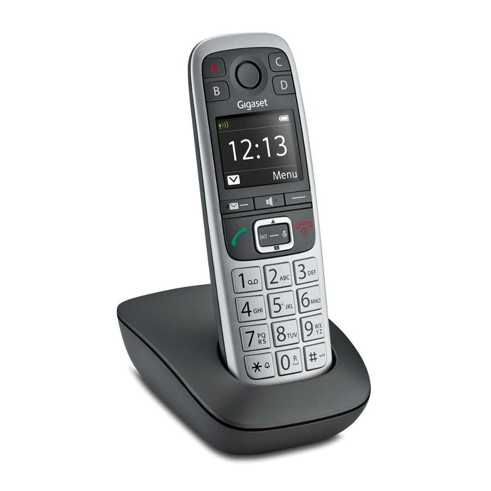  GIGASET E 560 platin Seniorentelefon (Hörgerätekompatibel, ECO-Dect, Beleuchtetes Display, Große Tasten)