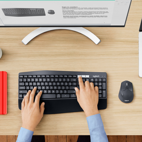 Logitech MK850 Performance Tastatur Maus enthalten RF Wireless + Bluetooth QWERTZ Deutsch Schwarz