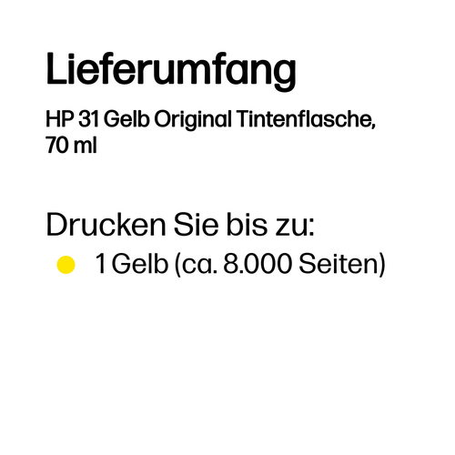 HP 31 Gelb Original Tintenflasche, 70 ml