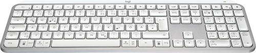 Logitech MX Keys S Tastatur Universal RF Wireless + Bluetooth QWERTZ Deutsch Aluminium, Weiß