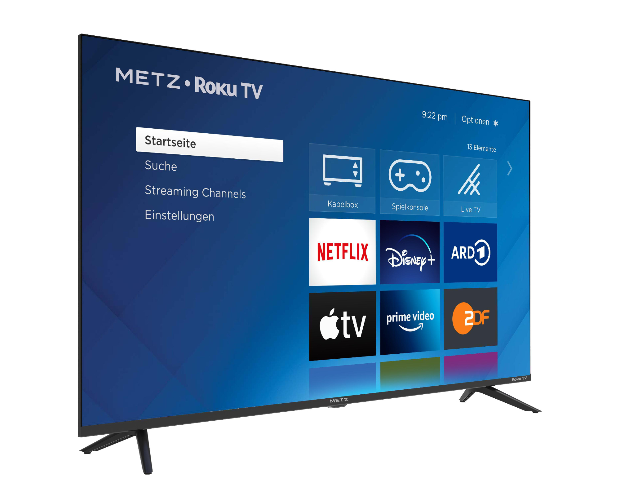 Metz Blue 32MTE3001Z 32 Zoll (80cm) HD LED Smart TV Triple Tuner Roku-TV WLAN