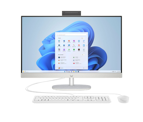 HP All-in-One 27-cr0600ng PC AMD Ryzen™ 5 7520U 68,6 cm (27") 1920 x 1080 Pixel All-in-One-PC 8 GB LPDDR5-SDRAM 512 GB SSD Windows 11 Home Wi-Fi 6 (802.11ax) Weiß