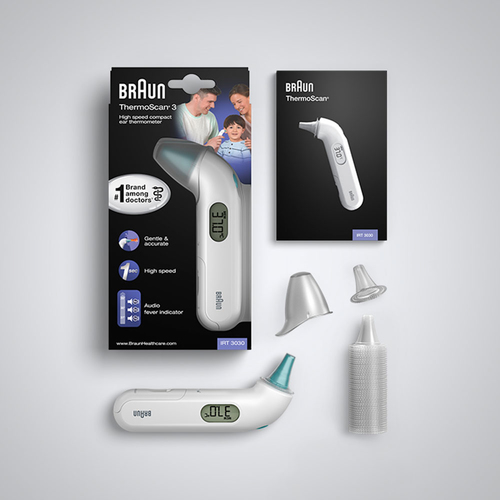 Braun ThermoScan 3 Kontakt Weiß Ohr