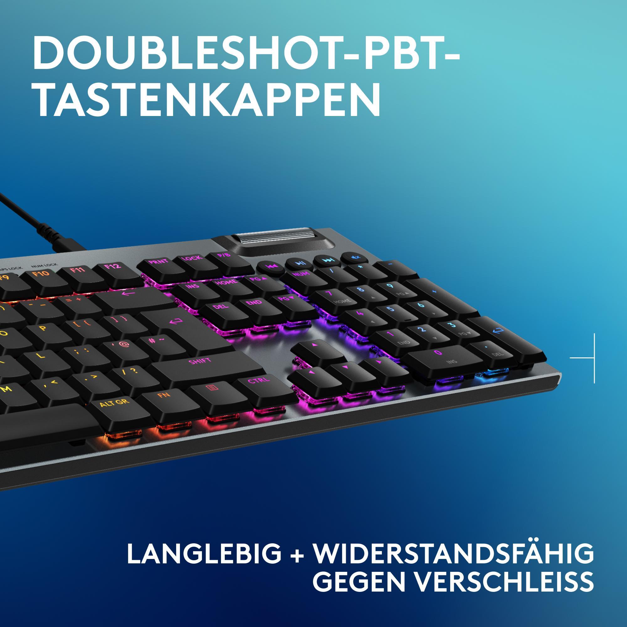 Logitech G915 X Taktile Gaming-Tastatur, Schwarz (USB, QWERTZ, mechanisch, 920-012938)
