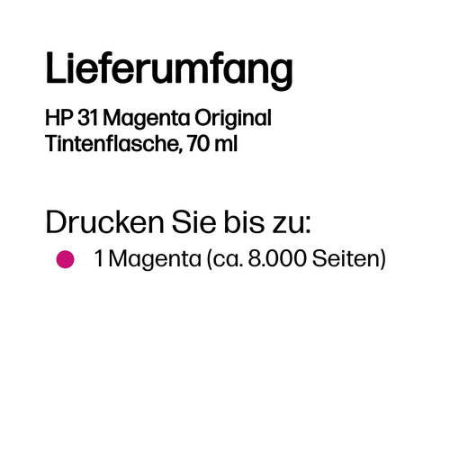 HP 31 Magenta Original Tintenflasche, 70 ml
