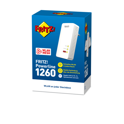 Powerline FRITZ! 1260 1200 Mbit/s Ethernet/LAN WLAN Weiß 1 Stück(e)