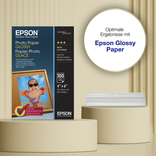 Epson Glossy Photo Paper (100 x 150 mm), 200 g/m2, 100 Blatt
